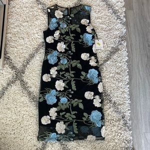 Calvin Klein blue and white lace floral dress